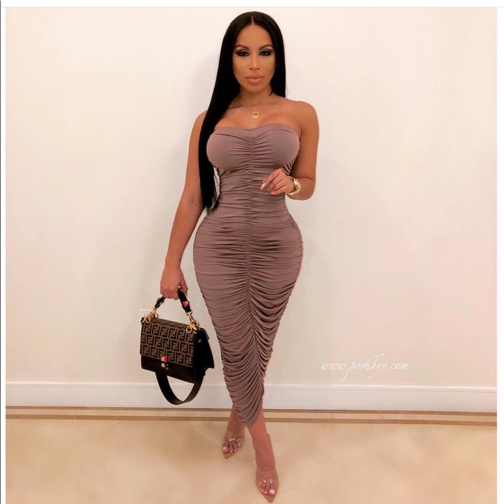 Ruched tube dress